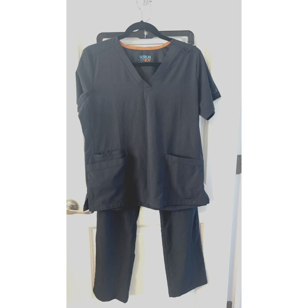 Scrub Joy Dark Gray Set(2 Piece) Short Sleeve top/pant M NWOT Pockets Drawstring